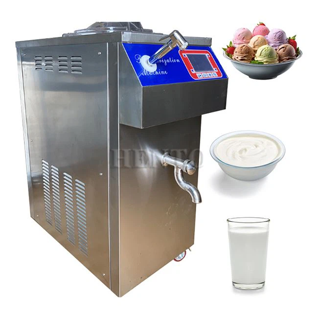 ไอศครีมผสมพาสเจอร์ไรเซอร์และ homogenizer